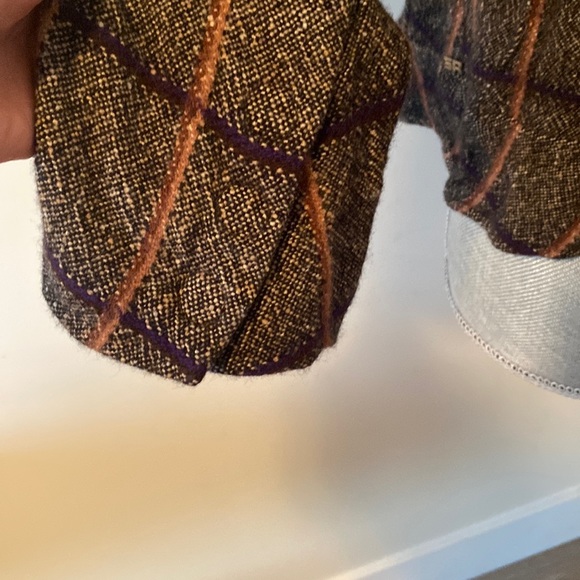 Whimsigoth Paris Plaid Tweed Wool Cashmere Peplum Blazer Jacket Size Small - Picture 10 of 16